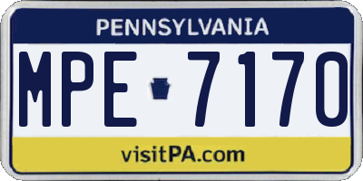 PA license plate MPE7170