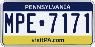 PA license plate MPE7171