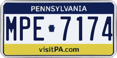 PA license plate MPE7174