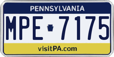 PA license plate MPE7175
