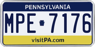 PA license plate MPE7176
