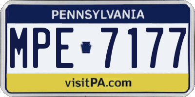 PA license plate MPE7177