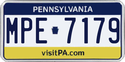 PA license plate MPE7179