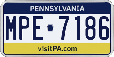 PA license plate MPE7186
