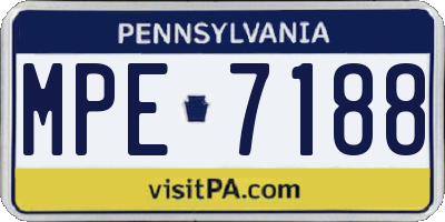PA license plate MPE7188