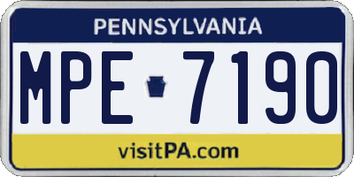 PA license plate MPE7190