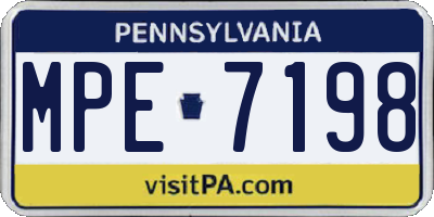 PA license plate MPE7198