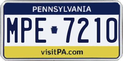 PA license plate MPE7210