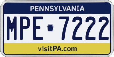 PA license plate MPE7222