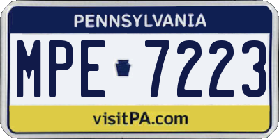 PA license plate MPE7223