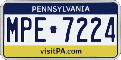 PA license plate MPE7224