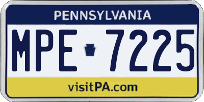 PA license plate MPE7225
