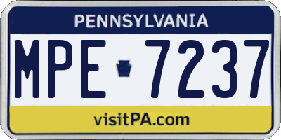 PA license plate MPE7237
