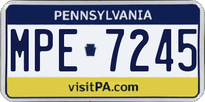 PA license plate MPE7245
