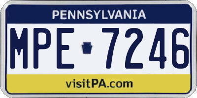 PA license plate MPE7246