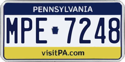 PA license plate MPE7248
