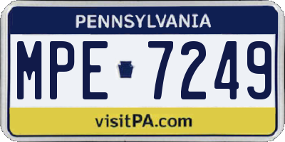 PA license plate MPE7249