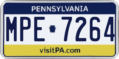 PA license plate MPE7264
