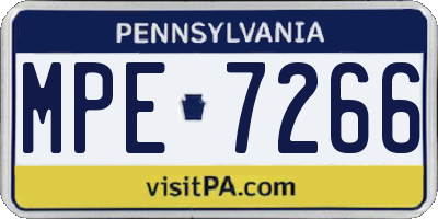PA license plate MPE7266