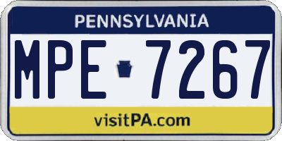 PA license plate MPE7267