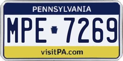 PA license plate MPE7269