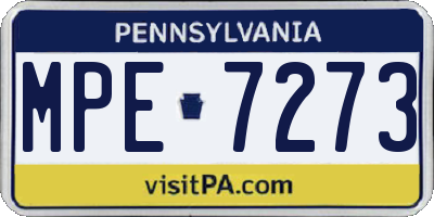 PA license plate MPE7273