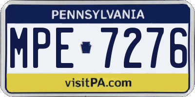 PA license plate MPE7276