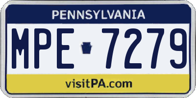 PA license plate MPE7279