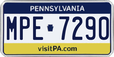 PA license plate MPE7290