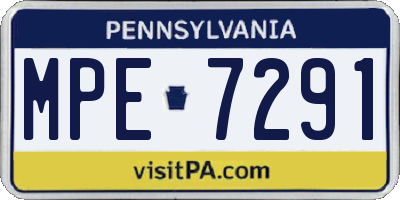 PA license plate MPE7291