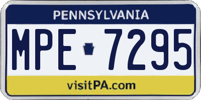 PA license plate MPE7295
