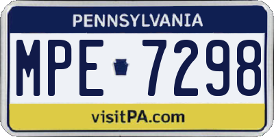 PA license plate MPE7298