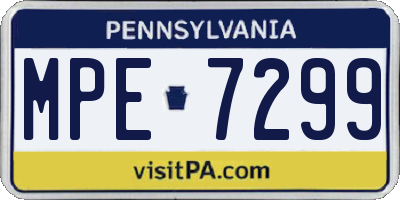 PA license plate MPE7299