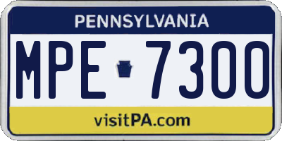 PA license plate MPE7300