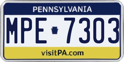 PA license plate MPE7303