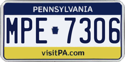 PA license plate MPE7306