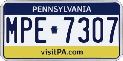 PA license plate MPE7307