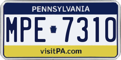 PA license plate MPE7310