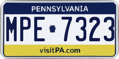 PA license plate MPE7323