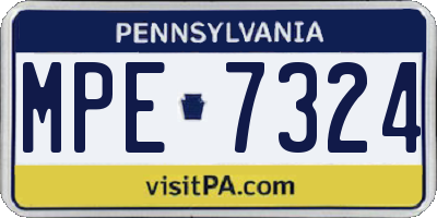 PA license plate MPE7324