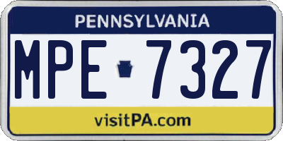 PA license plate MPE7327