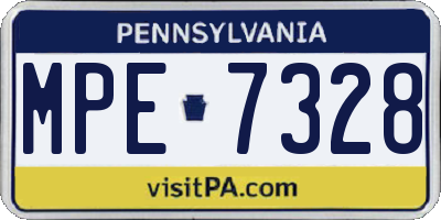PA license plate MPE7328