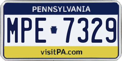 PA license plate MPE7329
