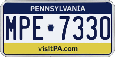 PA license plate MPE7330