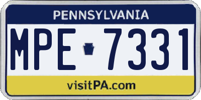 PA license plate MPE7331