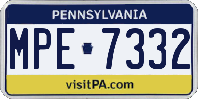 PA license plate MPE7332