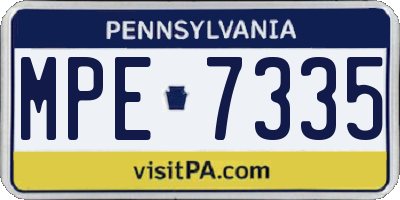 PA license plate MPE7335