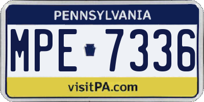 PA license plate MPE7336