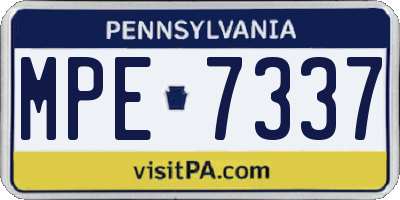PA license plate MPE7337