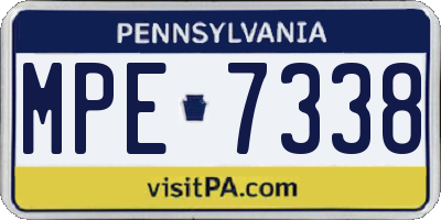 PA license plate MPE7338